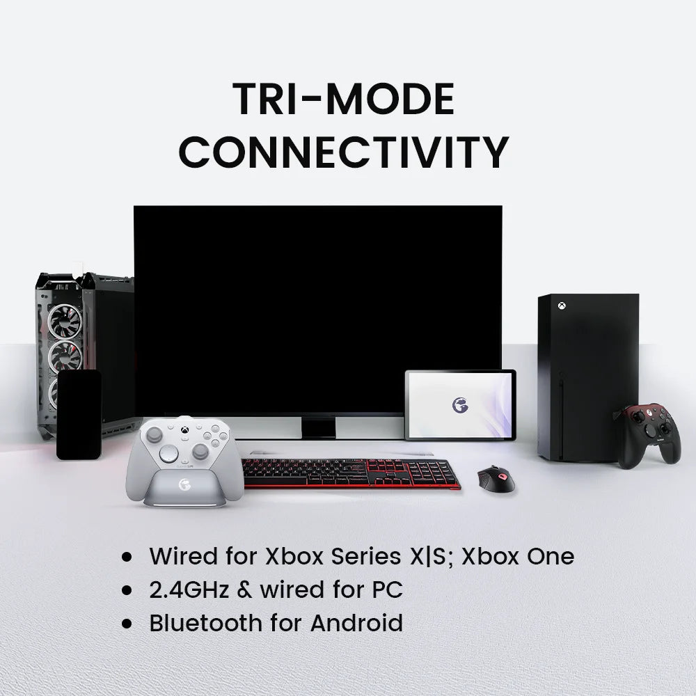 G7 Pro Wired Controller for Xbox Series X|S, Xbox One, Wireless Gamepad for Pc&Android with TMR Sticks, Hall Effect Analog Triggers, 1000Hz Polling Rate, 3.5Mm Audio Jack - White