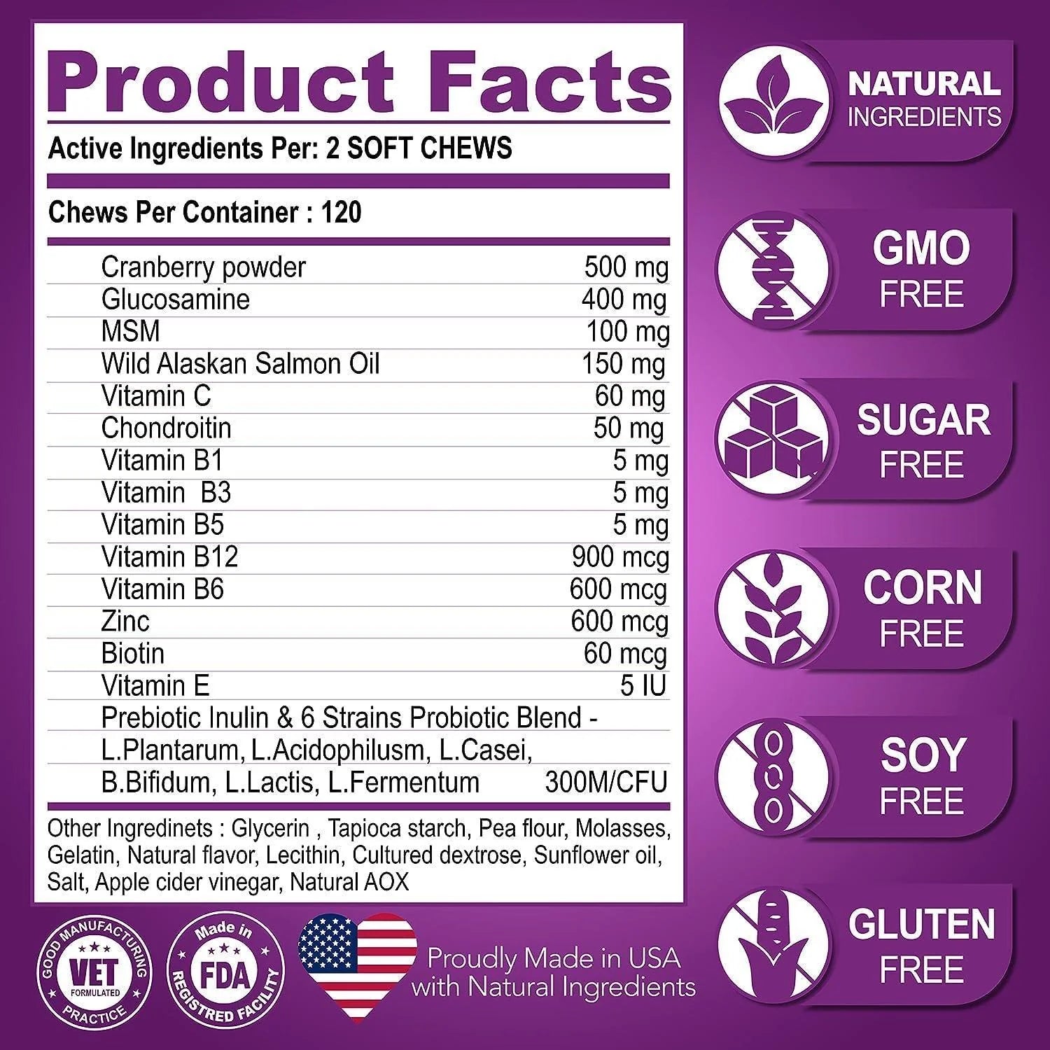 Dog Multivitamin Chews with Glucosamine 240 Count 2-Pack