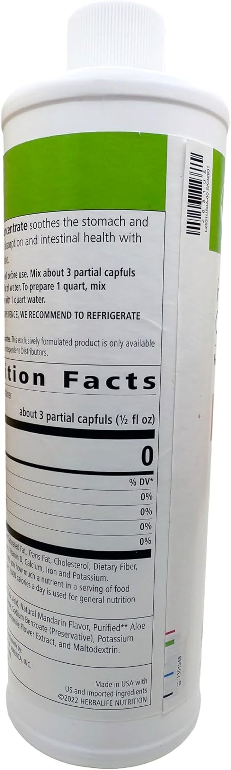 Aloe Concentrate Pint: Mandarin Flavor 16 FL Oz (473 Ml) for Digestive Health with Premium-Quality Aloe, Gluten-Free, 0 Calories, 0 Sugar, Naturally Flavored