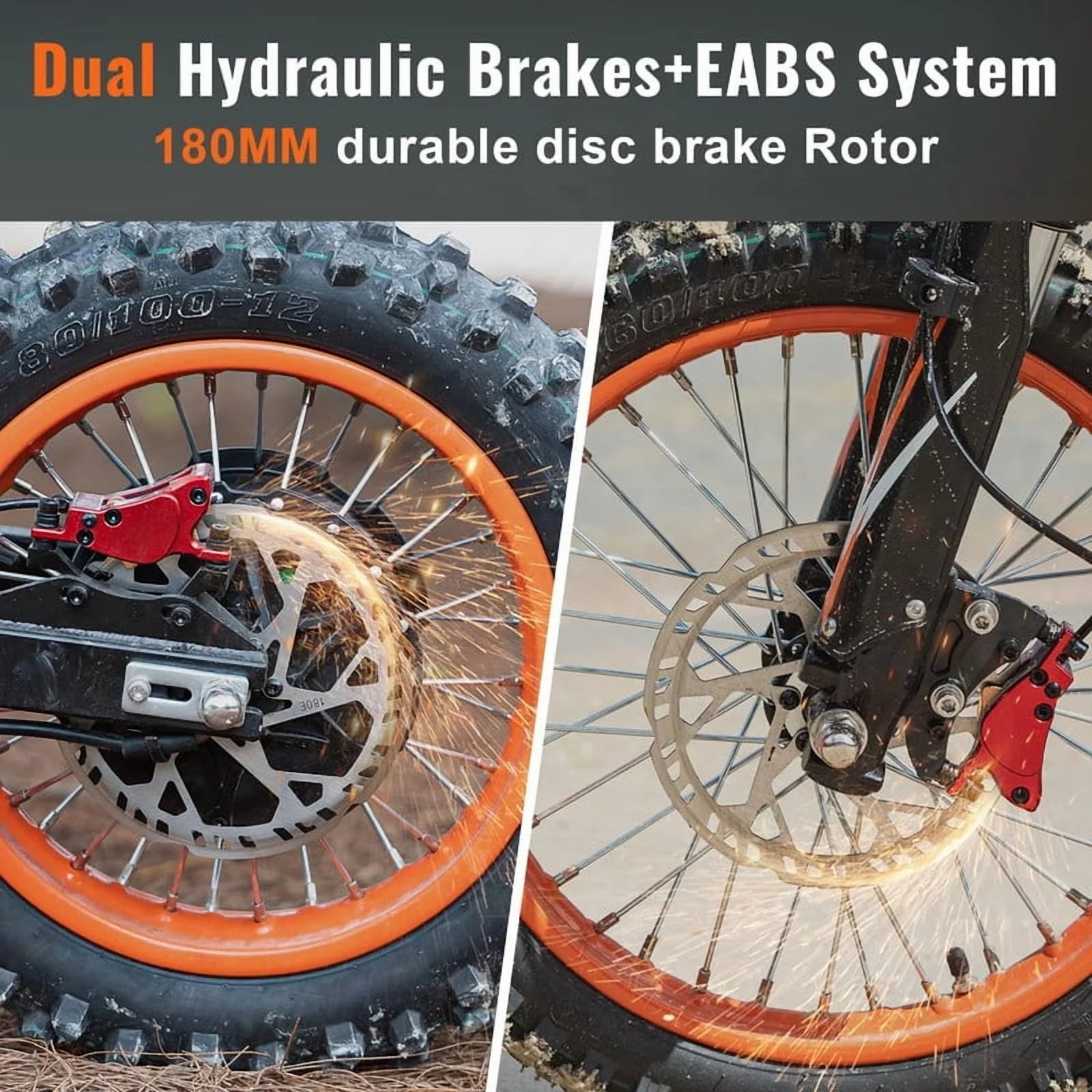 GT54 Electric Dirt Bike for Teens Adults,48V 27AH 37MPH Ebike with 14"/12" Motorcycle Tire,2000W Dual Hydraulic Brakes E Mountain Bike Off-Road UL2849