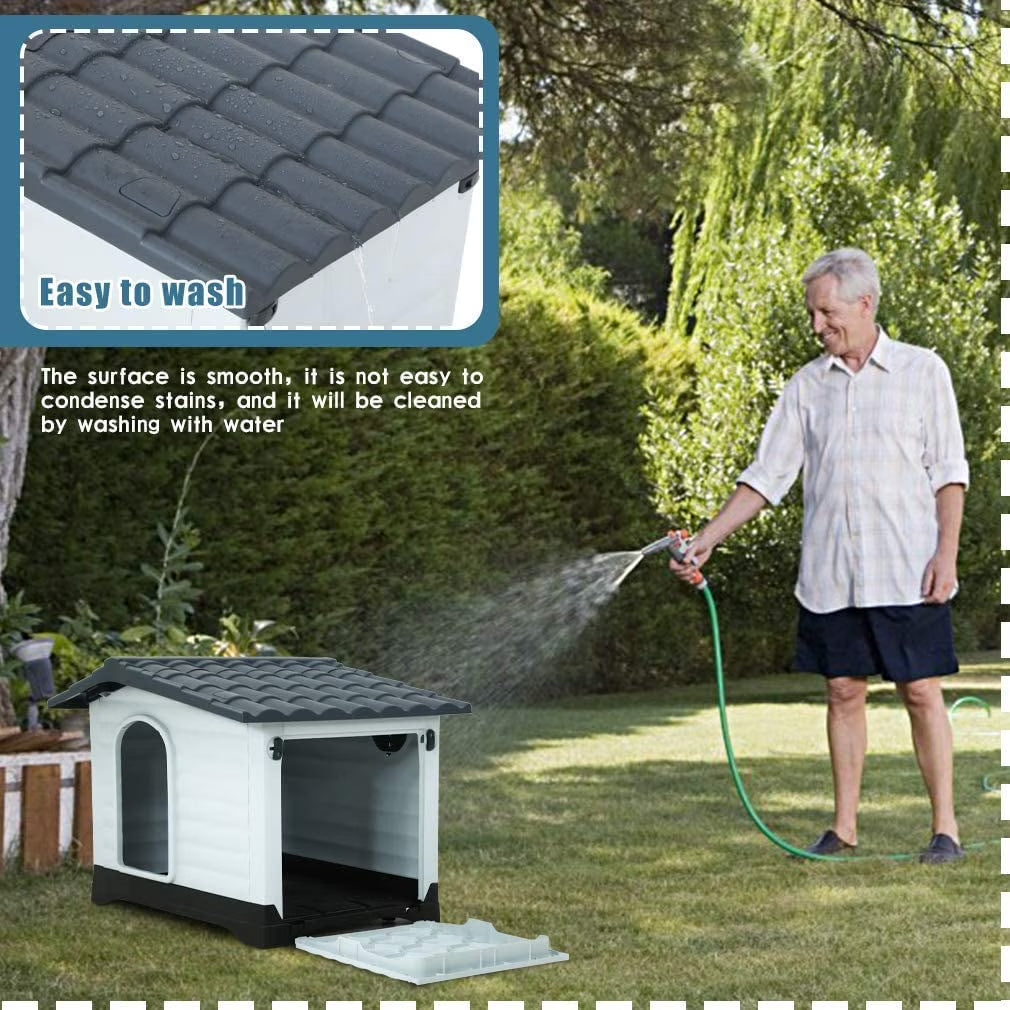 Dog House for Small, Medium and Large Dogs, Plastic, 26 Inch High