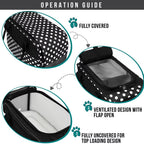 Dog Purse Carrier for Small Dogs, Airline Approved Soft Sided Pet Carrier Pockets, Ventilated Dog Carrying Bag Puppy Cat, Dog Travel Supplies Accessories Carry Tote, Sherpa Bed, Polka Dot Black