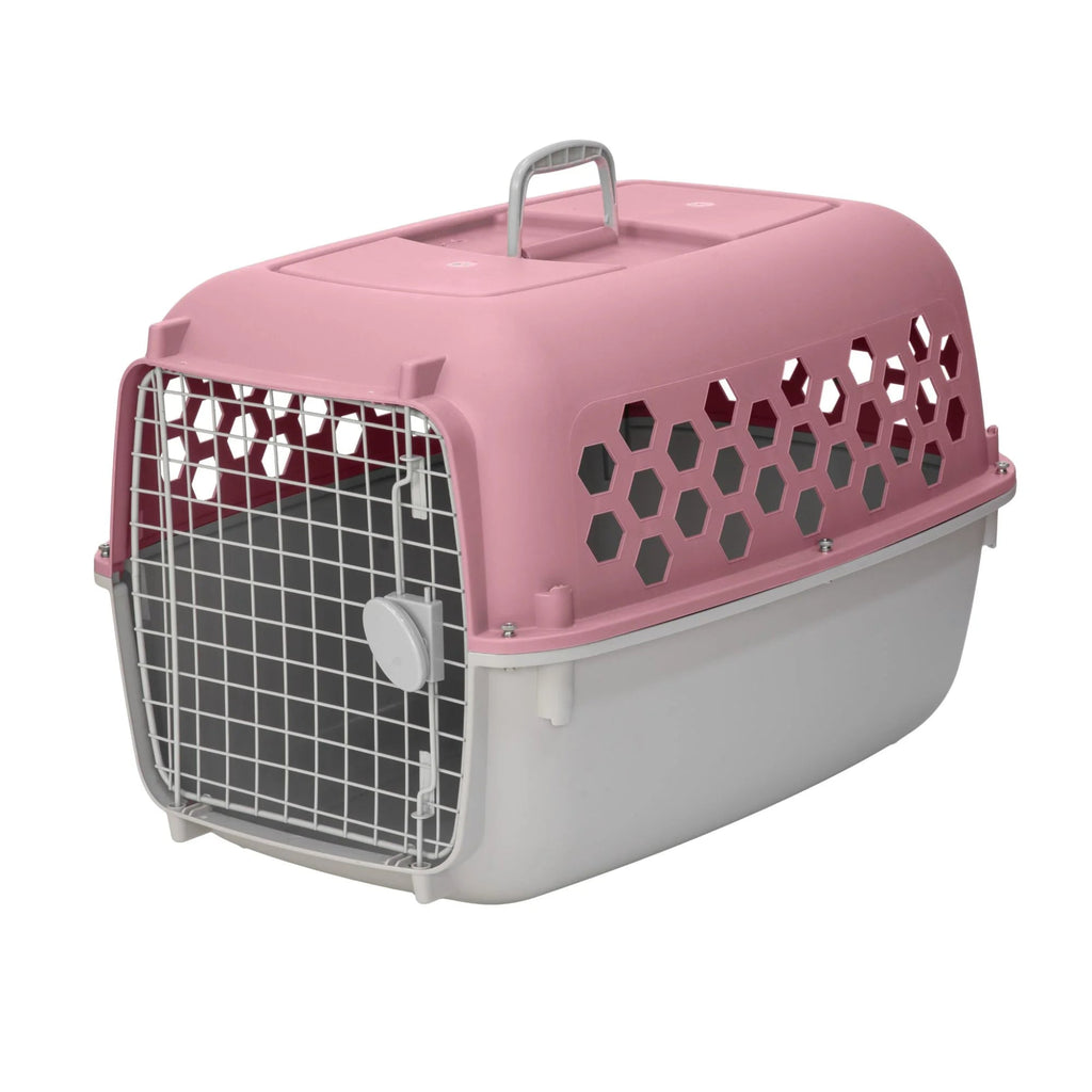 26" Plastic Portable Kennel for Dogs, Pink