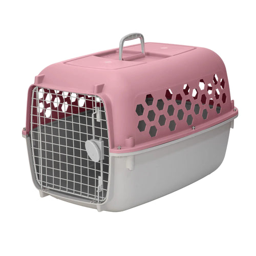 26" Plastic Portable Kennel for Dogs, Pink