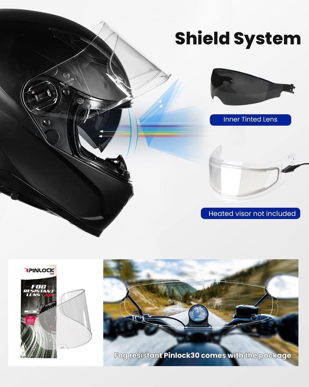 MIPS Motorcycle Full Face Helmet Pinlock Insert anti Fog Dual Visor Racing Casco De Moto Men Women DOT Model 129M