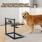 Adjustable Height Elevated Dog Bowls with Slow Feeder and Two 1.7L (60Oz) Stainless Steel Bowls for Large Medium Dogs