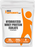 Bulksupplements Hydrolyzed Whey Protein Isolate Powder - Whey Protein Supplement, with Bcaas - Unflavored, 30G per Serving, 250G (8.8 Oz)