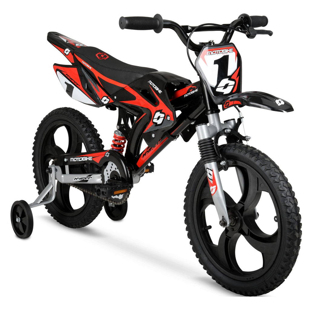 16" Moto Bike, Children Ages 5-7, Black/Red