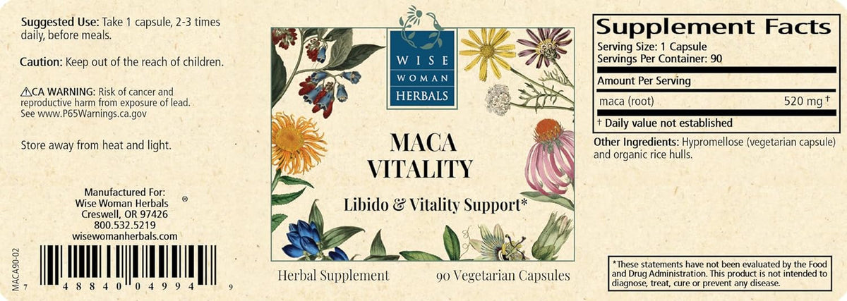 - Maca Vitality Capsules - 90 Count - All-Natural, Vegetarian Capsules, Promotes Emotional Well-Being, Supports Normal Healthy Libido