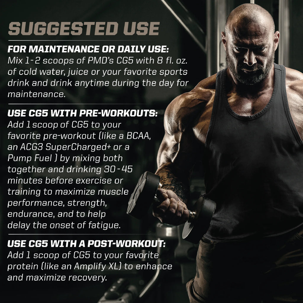 Sports CG5 - Premium Creatine and L Glutamine Powder - Maximum Strength Power Recovery, Build Lean Muscle, Increase Workout Performance - Pre Workout and Post Workout - Unflavored (30 Servings)