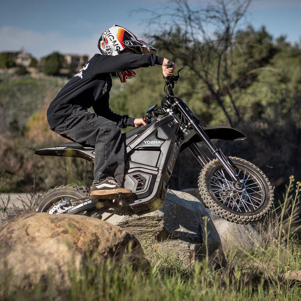 IN10 Electric Dirt Bike, 2600W 40MPH Electric-Motorcycle with 48V/23AH Battery Ebike, Full Hydraulic Brakes and Suspensions Mountain Off-Road E Dirt Bike, for Teens & Adults (Shadow Black)