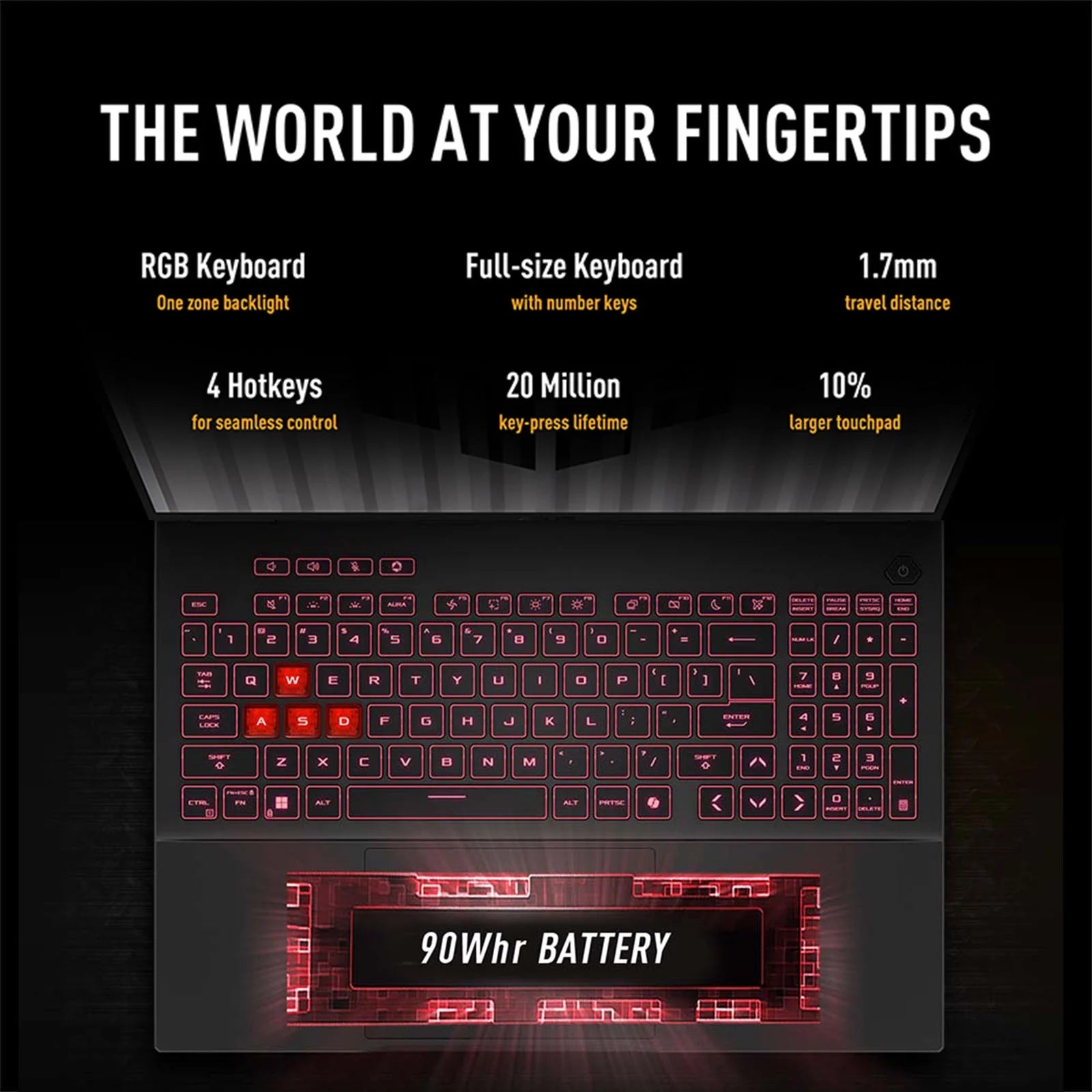 TUF Gaming Laptop A18 Inch - NVIDIA RTX 5060 - AMD Ryzen 7 260 Beat I9-13905H - 18" WUXGA Display 144Hz - 32GB RAM - 2TB Pcie SSD -RGB Backlit Keyboard - Thunderbolt 4 - FHD Camera - Windows 11