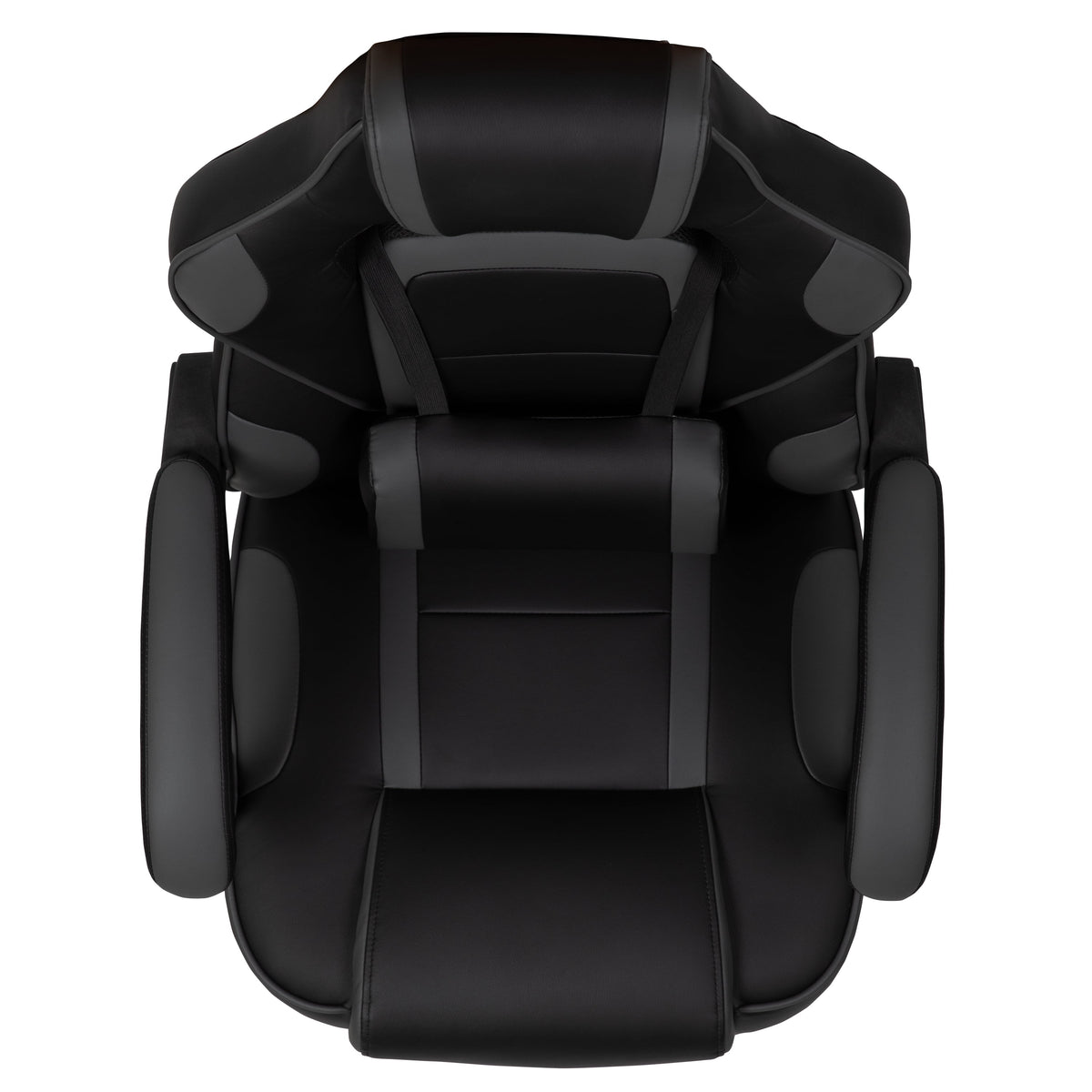 Black/Gray Ergonomic Gaming Chair -Recline Back/Arms, Footrest, Massaging Lumbar