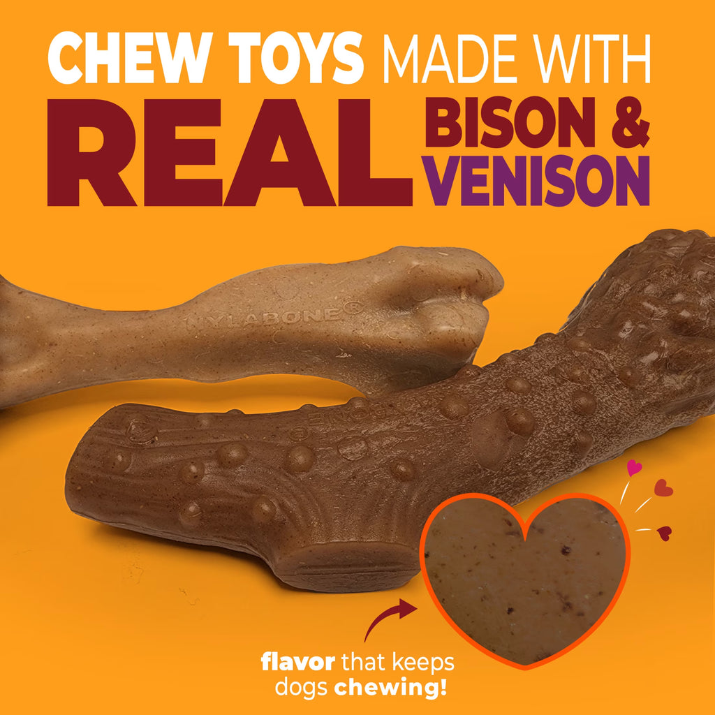 Strong Chew Antler & Femur Bone Dog Toy, Dog Chew Toy Made with Real Bison & Venison, Large