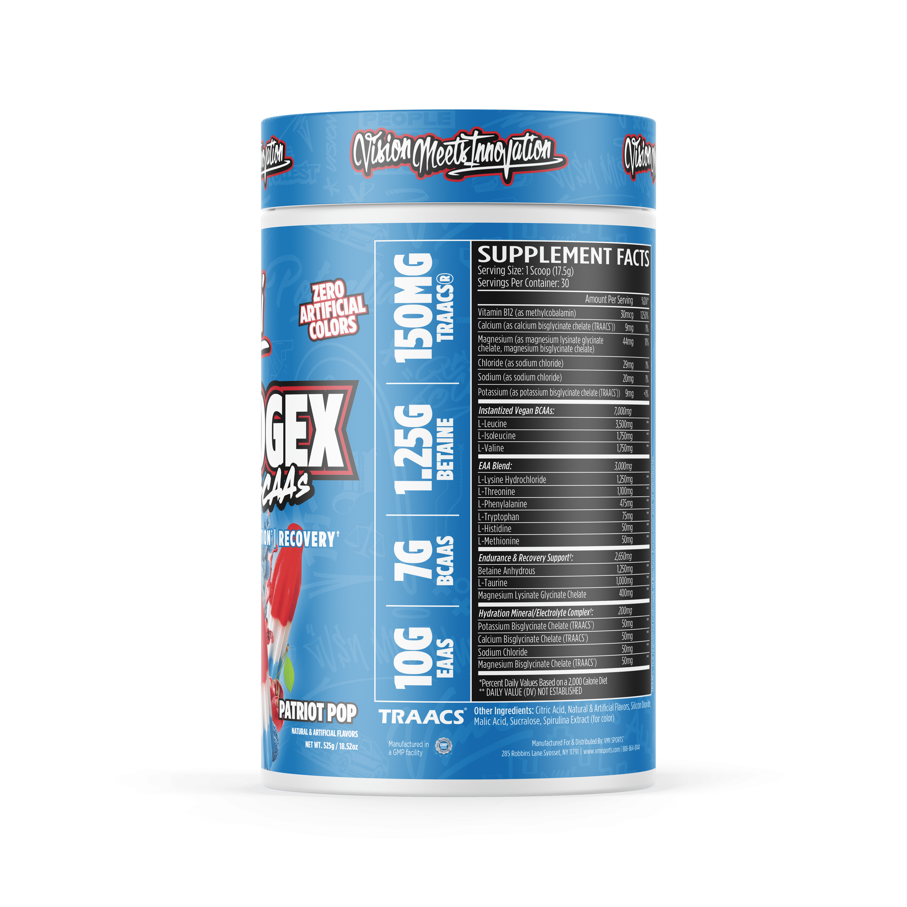Aminogex Ultra | EAA + BCAA Powder | Amino Acid + Hydration Recovery Drink with Electrolytes, Betaine and Glutamine | (30 Servings) Patriot Pop
