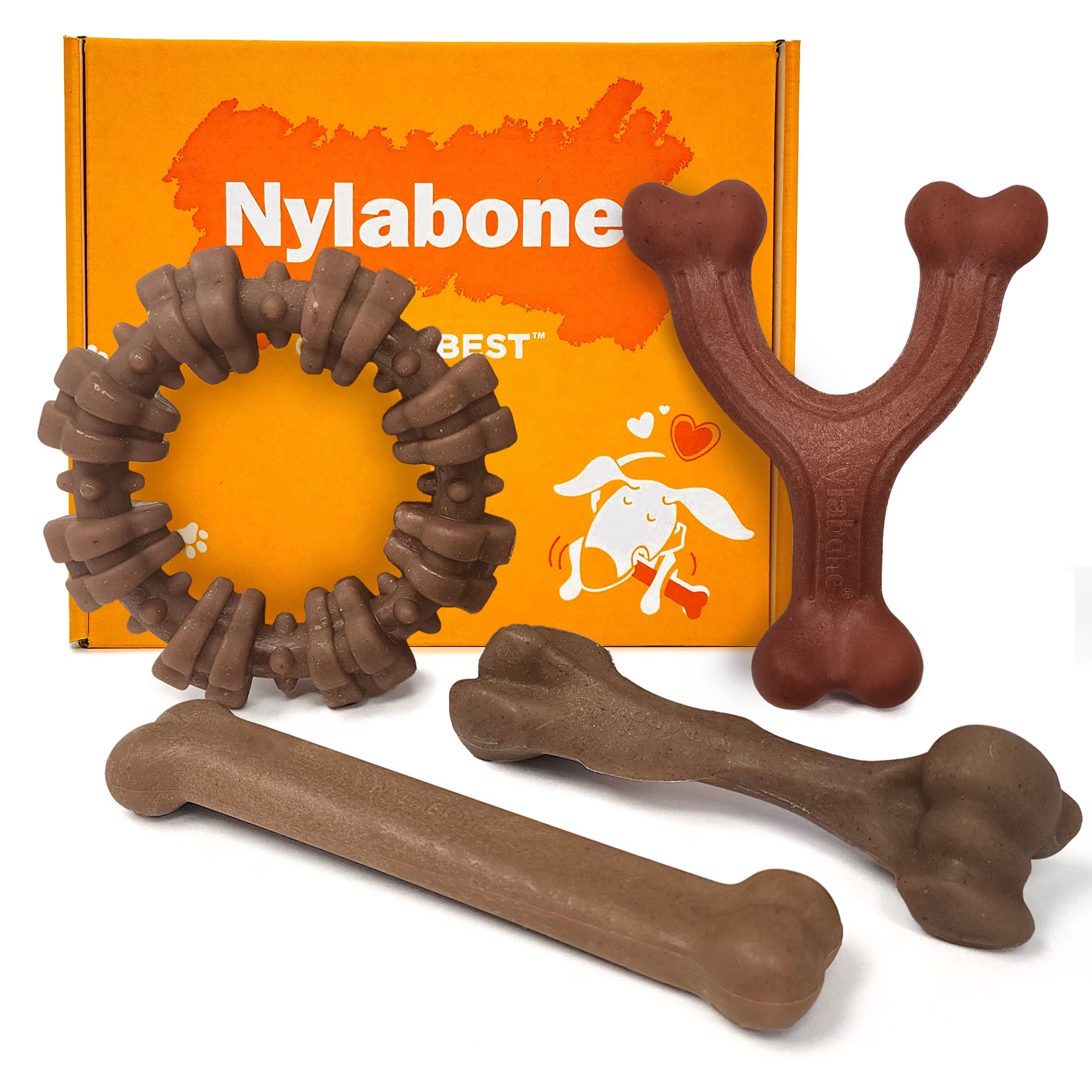 Strong Chew Dog Toys, Dog Chew Toys, Made with Real Bacon, Beef, & Chicken, Large, 4 Pack
