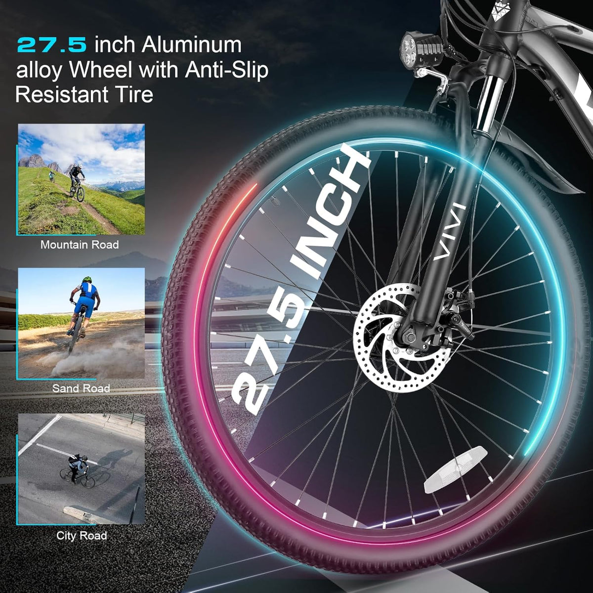 Electric Bike for Adults, 27.5" Electric Mountain Bike, Peak 749W Ebike 19.8MPH Electric Bike with 48V 499.2WH Battery, up to 50 Miles, 21 Speed Adult Electric Bicycles, SGS Certified to UL2849