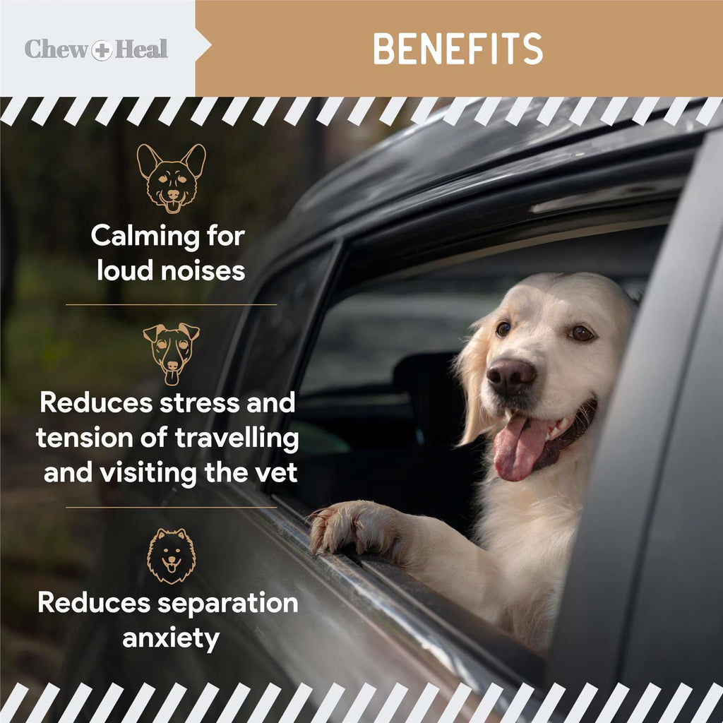 Dog Calming Treats, 30 Anxiety Relief Soft Chews for Dogs - Peanut Butter Flavor