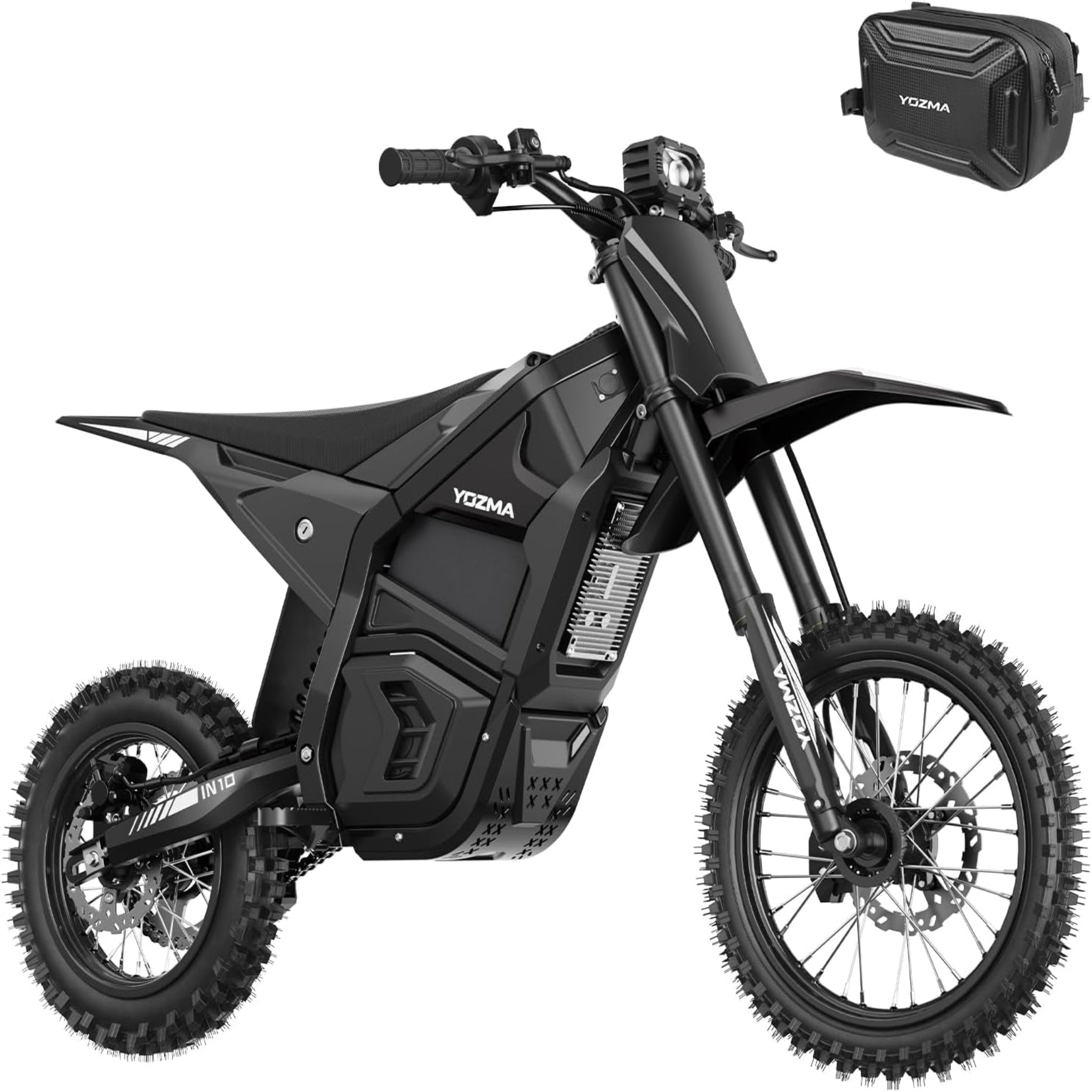IN10 Electric Dirt Bike, 2600W 40MPH Electric-Motorcycle with 48V/23AH Battery Ebike, Full Hydraulic Brakes and Suspensions Mountain Off-Road E Dirt Bike, for Teens & Adults (Shadow Black)