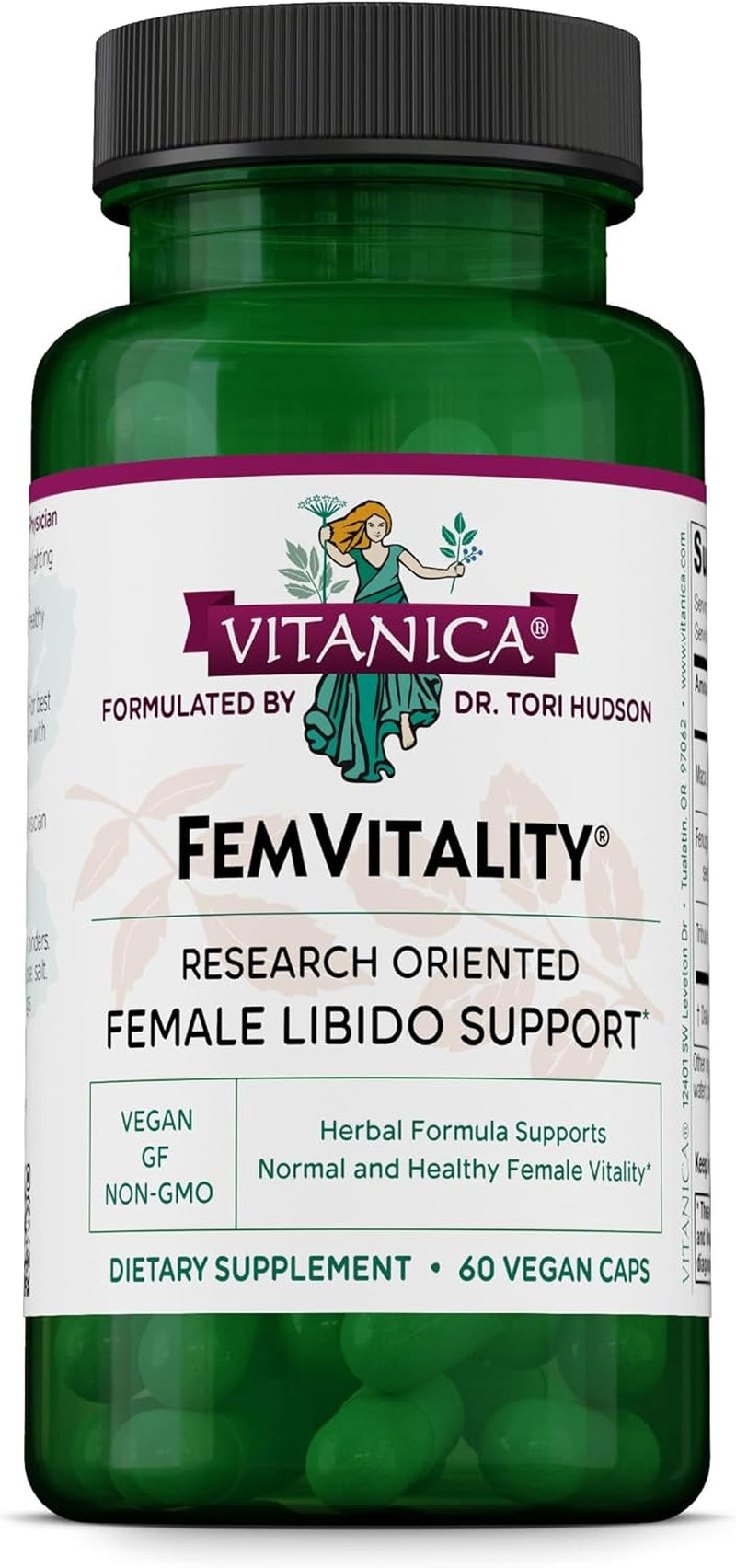 Femvitality Libido Supplement for Women, Natural Female Libido Booster for Women, Increases Intimate Drive, Desire and Stamina, Helps Vaginal Dryness, Vegan 60 Capsules