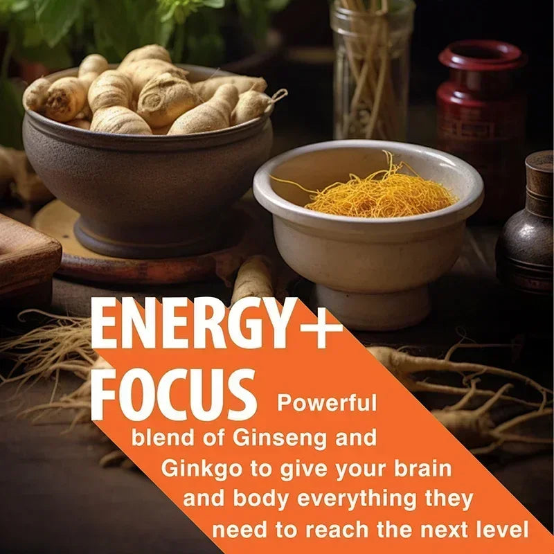 Panax Ginseng + Ginkgo Biloba - Improves Memory and Mental Performance,Immune Support, Maintain Overall Health
