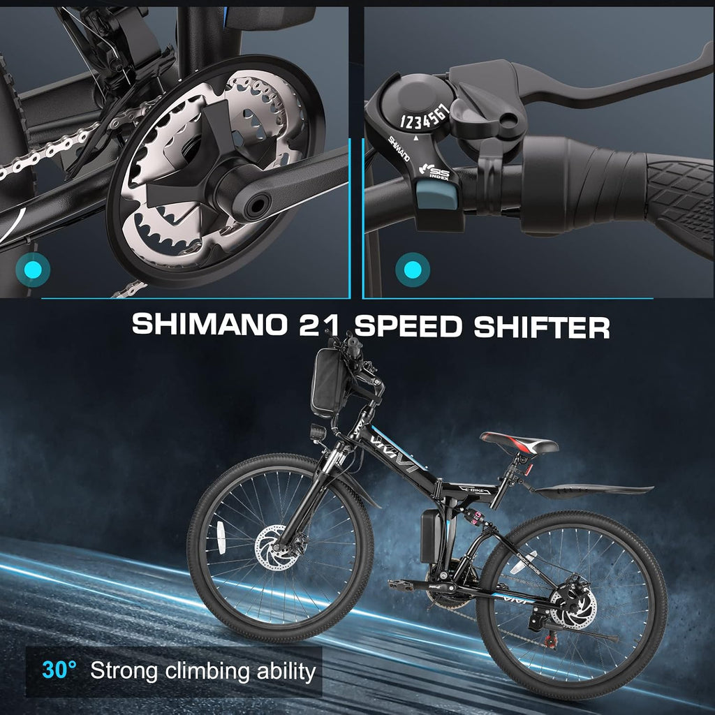 Electric Bike for Adults, 1000W Peak Folding Electric Mountain Bike 26'' Commuter Ebike 19.8 MPH Foldable Ebike Adult Electric Bicycles with Battery, Dual Shock Absorber, SGS Certified to UL2849
