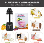 Portable Blender with Insulated Carrying Case & Recipe Book for Shakes and Smoothies, 20 OZ Personal Juicer Electric Protein Shaker Bottle, Mini Small Blender Cup with USB-C Rechargeable, Travel Lid