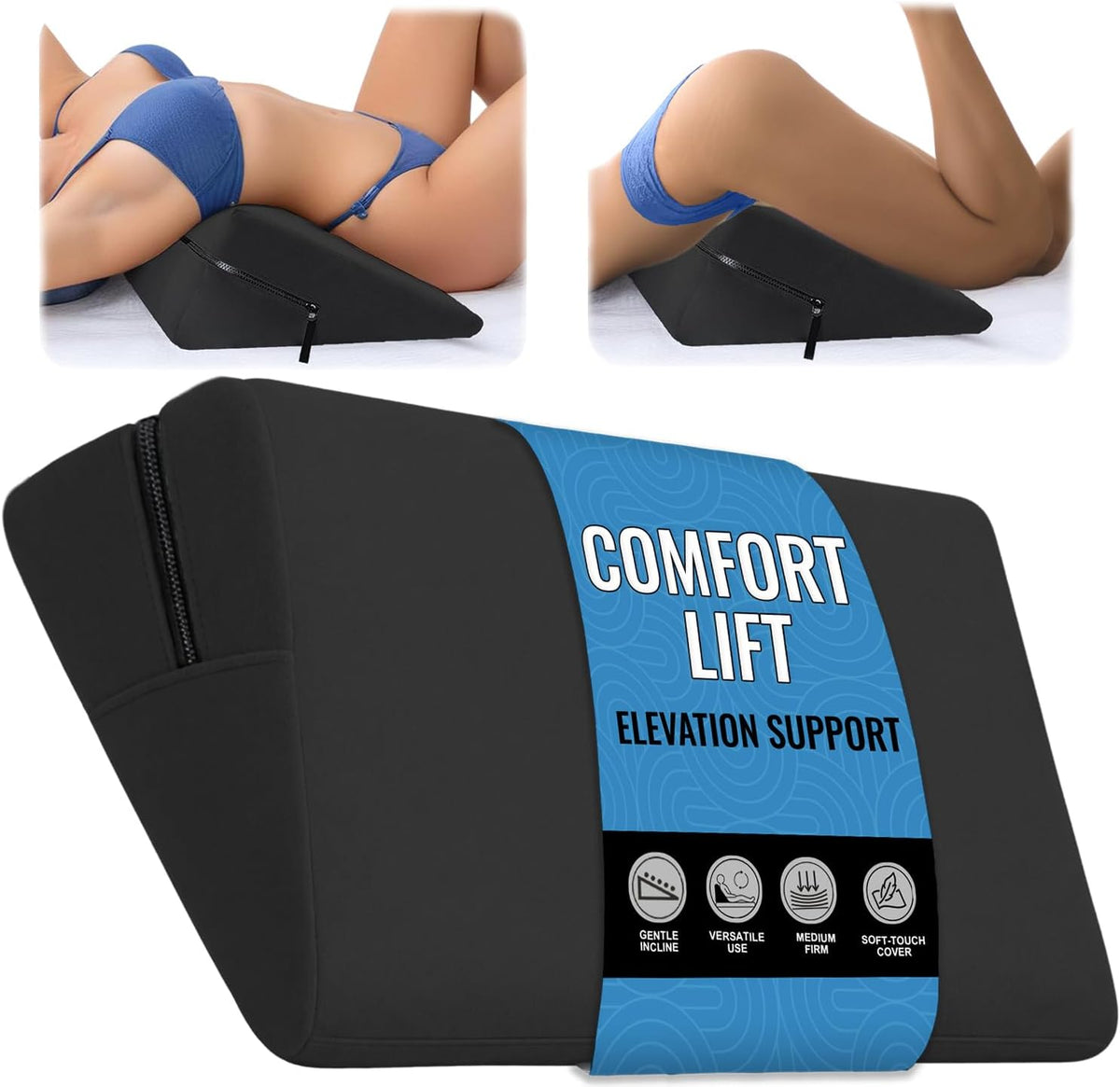Sex Pillow Men Women Adult Sex Toys & Games Intimate Positioning Pillow in Bed, Seat, Sofa, Chair, Couples Sexual Wellness, Position Cushion Furniture for Bedroom Stuff (Grey, 24X14X7 In)
