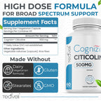 Cognizin Citicoline- 500Mg CDP Choline Capsules- 60 Servings