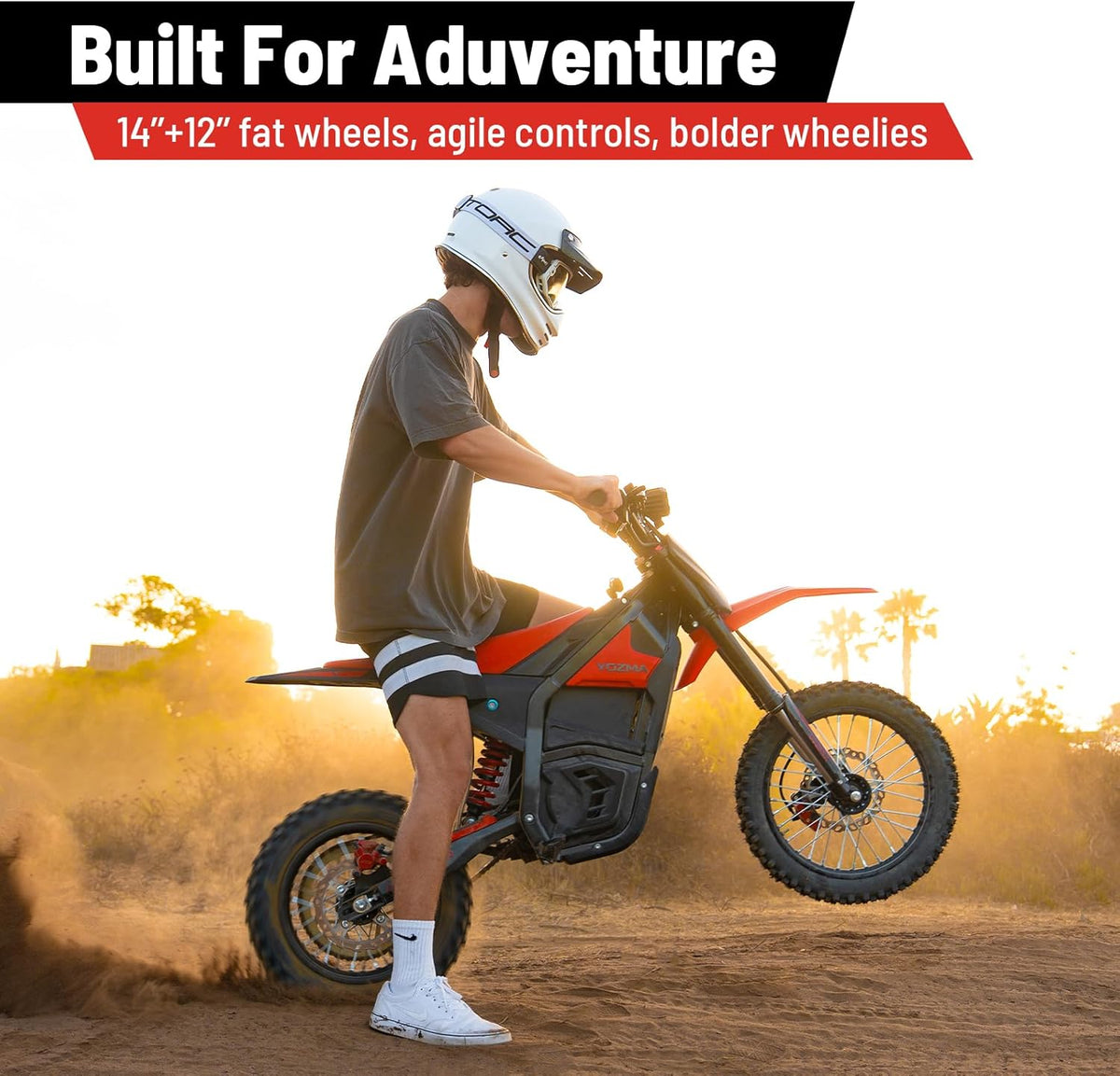 IN10 Off-Road Electric Mini Dirt Bike for Teens & Adults, 2600W Electric-Motorcycle with 1123.2AH Removable Battery Ebike, Dual Hydraulic Brakes and Suspensions Mountain E Dirt Bike