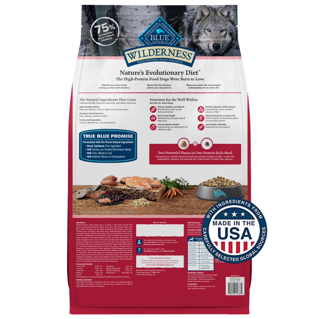 Wilderness Natural High-Protein Adult Dog Dry Food, Salmon Recipe, 24 Lb.