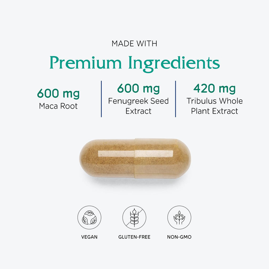 Femvitality Libido Supplement for Women, Natural Female Libido Booster for Women, Increases Intimate Drive, Desire and Stamina, Helps Vaginal Dryness, Vegan 60 Capsules