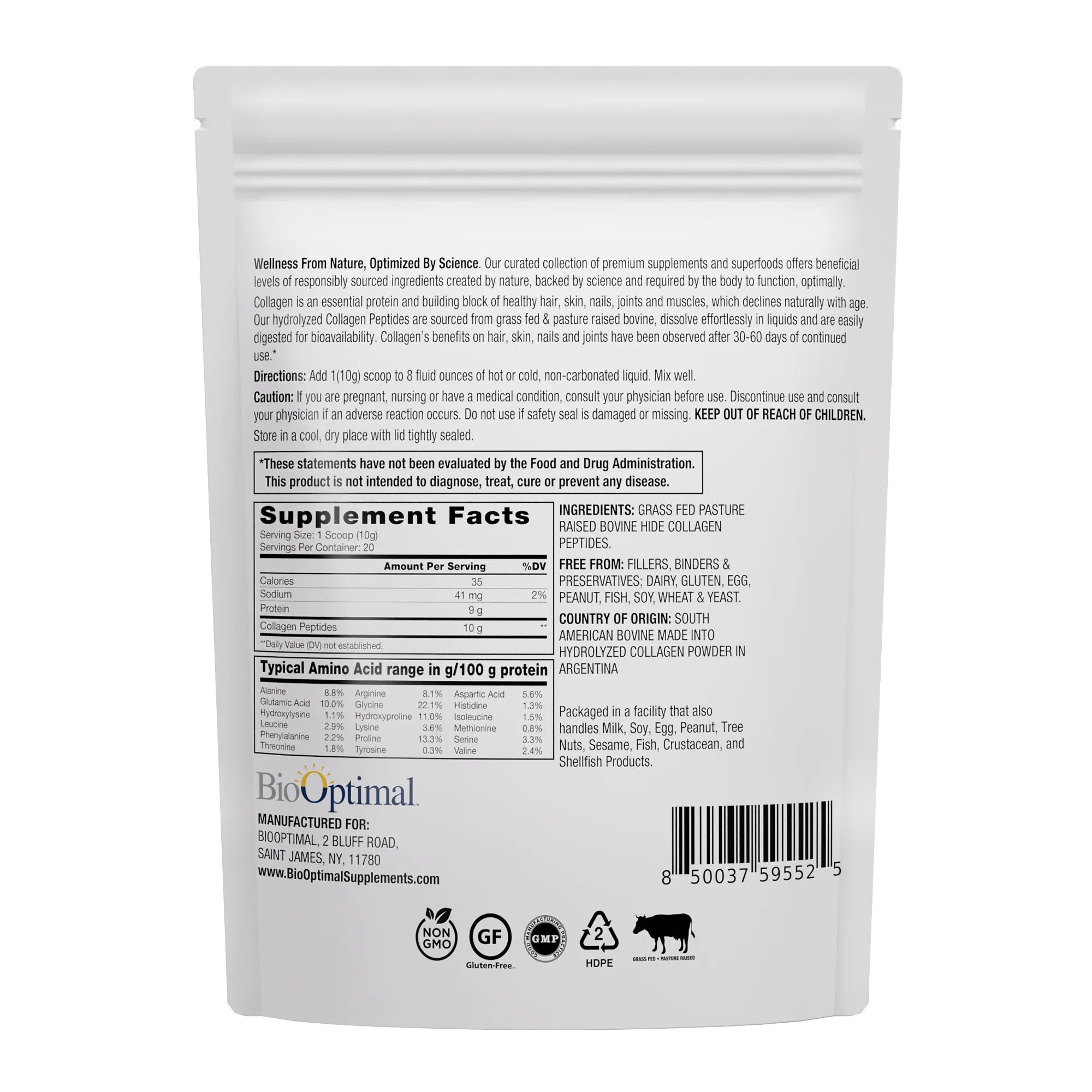Collagen Peptides Powder Skin, Hair, Muscles & Joints, Women & Men of All Ages, 200G