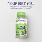Korean Ginseng 550 Mg - Ginseng Root - Stress, Physical Endurance and Energy Supplements - Non-Gmo, Vegan, Lab Verified - 100 Servings, 100 Vegcaps