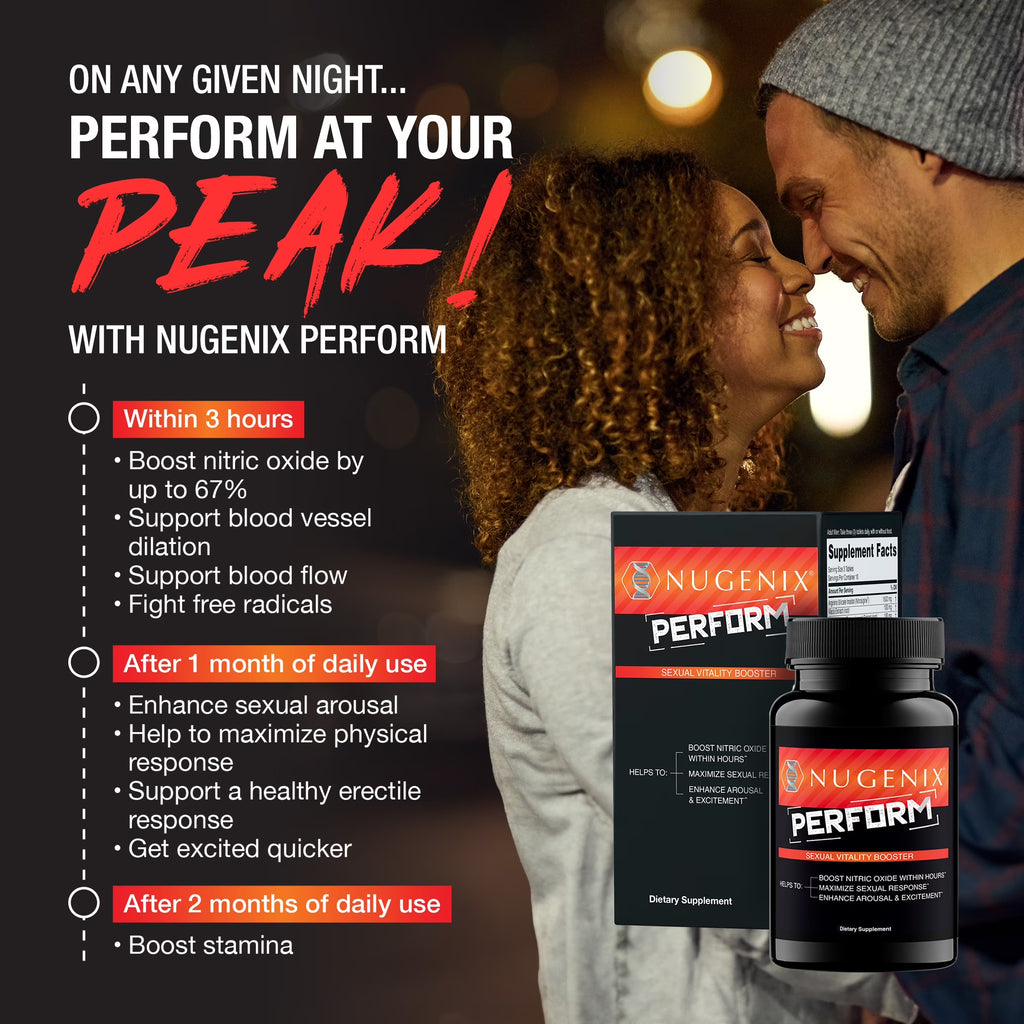 (2 Pack) Nugenix Perform Sexual Vitality & Nitric Oxide Booster, Men'S Health Supplement, 63 Count
